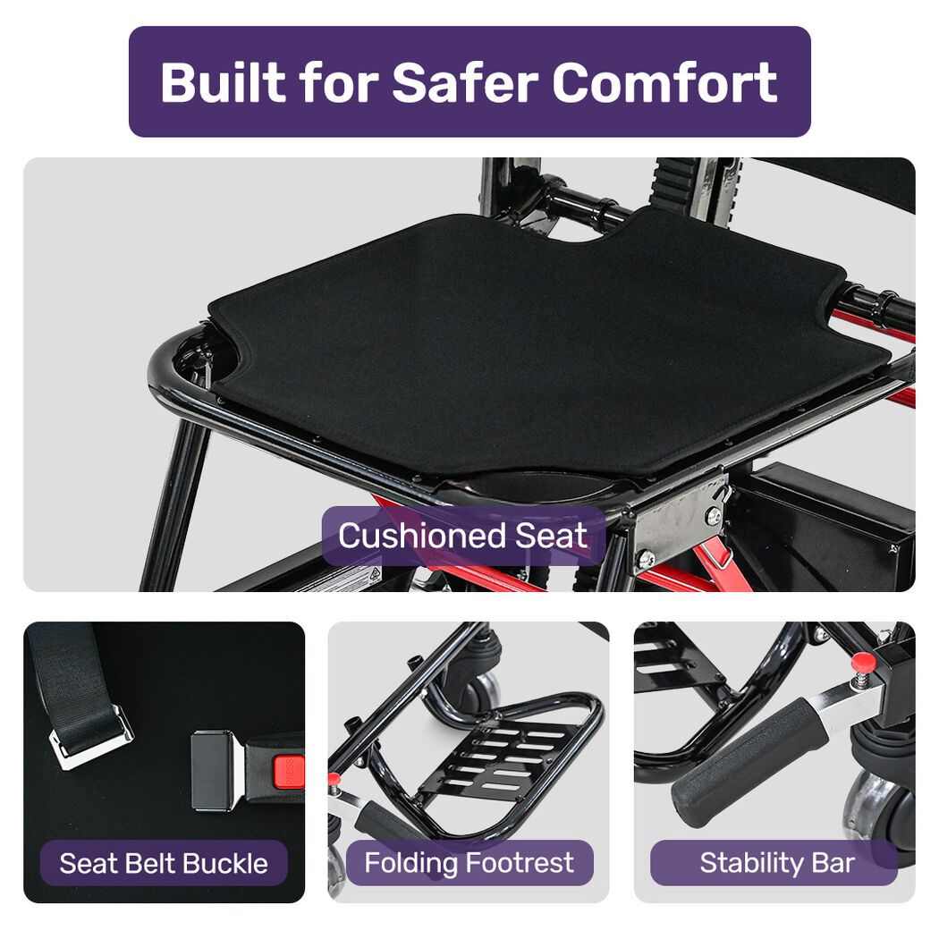 EQUIPMED Electric Stair Climbing Wheelchair, 169kg Load Capacity, 46 Steps/min, Aluminium Alloy, Foldable V219-HWCSCWEQ5BKA