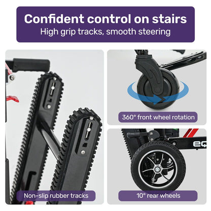 EQUIPMED Electric Stair Climbing Wheelchair, 169kg Load Capacity, 46 Steps/min, Aluminium Alloy, Foldable V219-HWCSCWEQ5BKA