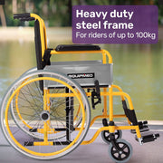 EQUIPMED Kids Paediatric Wheelchair, 100kg Rated, 110-140cm Rider Height, Quick Folding, Adjustable V219-HWCSTNEQK4PA