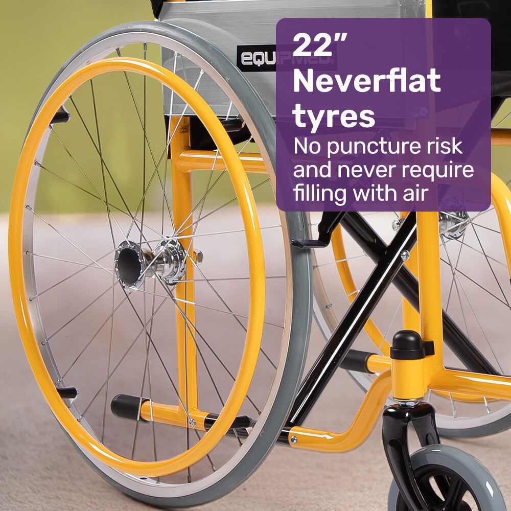 EQUIPMED Kids Paediatric Wheelchair, 100kg Rated, 110-140cm Rider Height, Quick Folding, Adjustable V219-HWCSTNEQK4PA