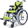 EQUIPMED Kids Premium Paediatric Wheelchair, Lightweight Aluminium, 22" Wheels, 75kg Rated, Green V219-HWCSTNEQK5GA
