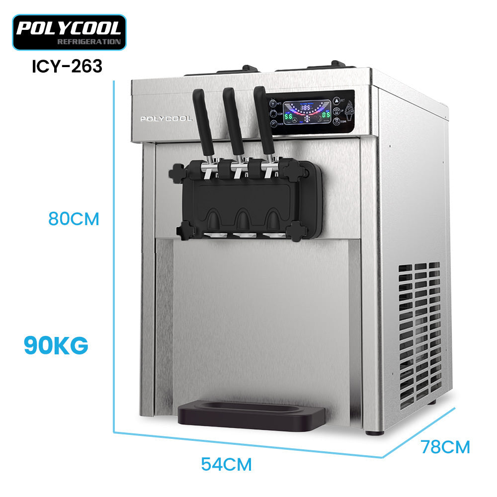 POLYCOOL Benchtop Soft Serve Ice Cream Machine, 3 Flavours, 2+Twist, Frozen Yoghurt, Acai Maker, Twin V219-ICMIMCPC263A