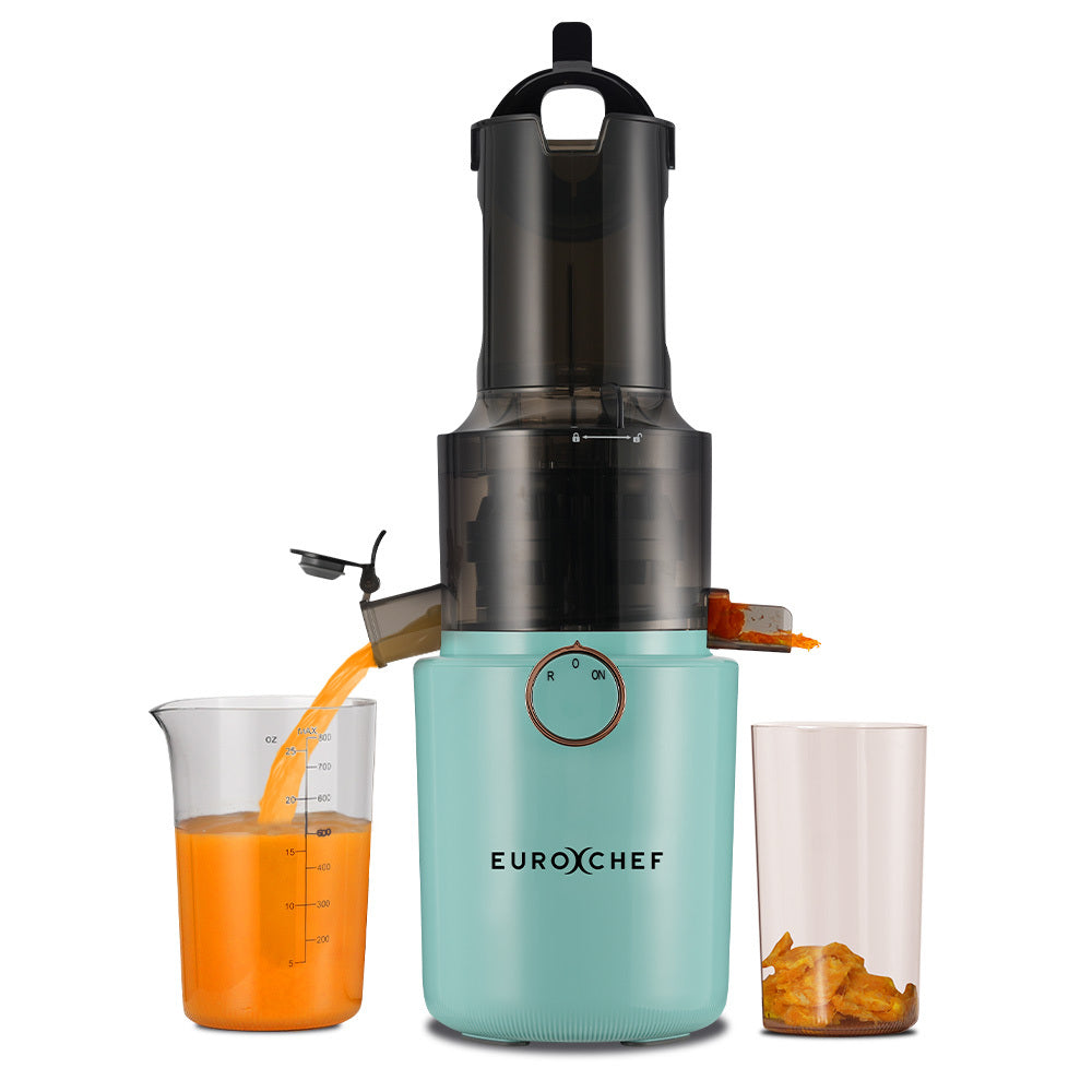 EUROCHEF Cold Press Slow Juicer Machine, Large Chute, 200W, Seafoam Green V219-INCJCPEC15GA