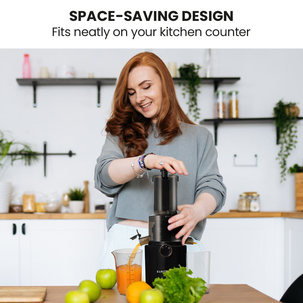 EUROCHEF Cold Press Slow Juicer Machine, Large Chute, 200W, Charcoal Grey V219-INCJCPEC15KA
