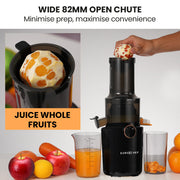 EUROCHEF Cold Press Slow Juicer Machine, Large Chute, 200W, Charcoal Grey V219-INCJCPEC15KA