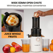 EUROCHEF Cold Press Slow Juicer Machine, Large Chute, 200W, White V219-INCJCPEC15WA