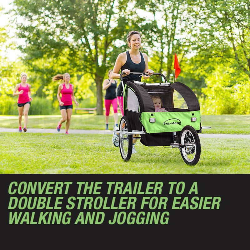 Tag-along Kids Bike Trailer Bicycle Pram Stroller Children Jogger Green V219-KIDBKTTAGAGRN