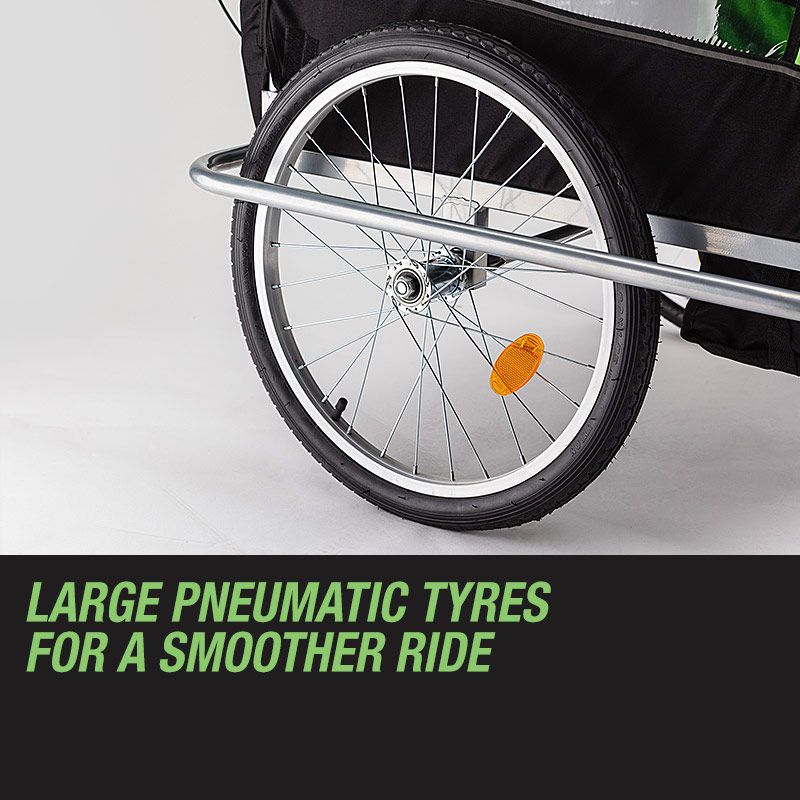 Tag-along Kids Bike Trailer Bicycle Pram Stroller Children Jogger Green V219-KIDBKTTAGAGRN