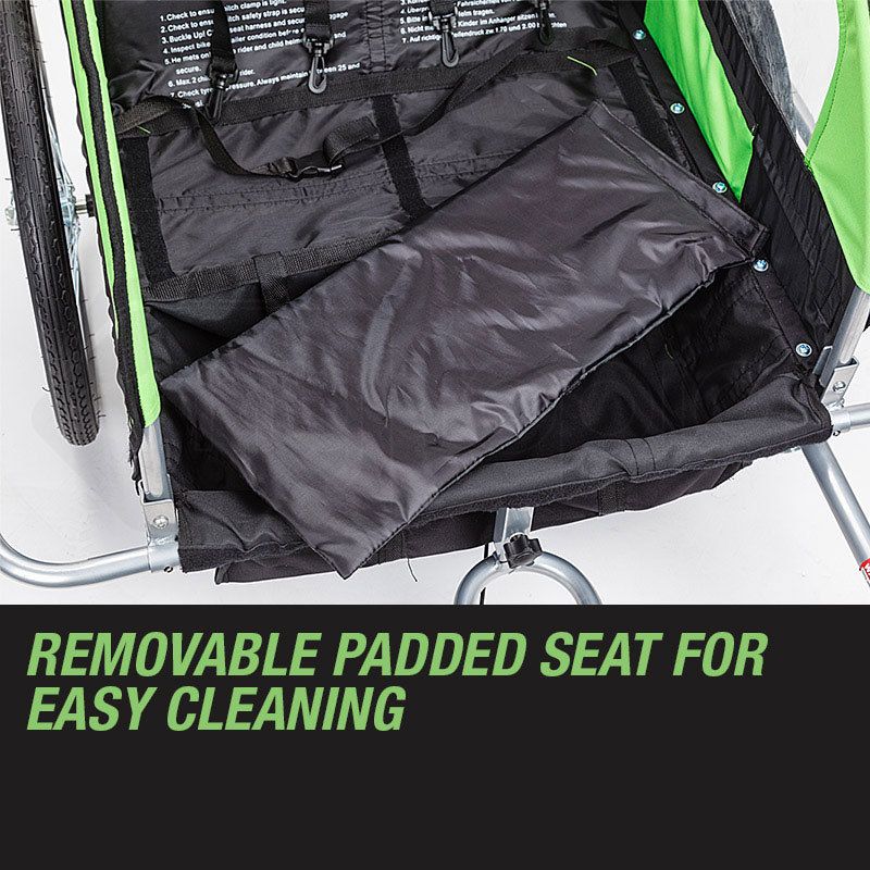 Tag-along Kids Bike Trailer Bicycle Pram Stroller Children Jogger Green V219-KIDBKTTAGAGRN
