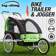 Tag-along Kids Bike Trailer Bicycle Pram Stroller Children Jogger Green V219-KIDBKTTAGAGRN