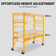 Baumr-AG 450kg Mobile Scaffold High Work Platform Scaffolding Portable V219-LDRSCFBMRAA18