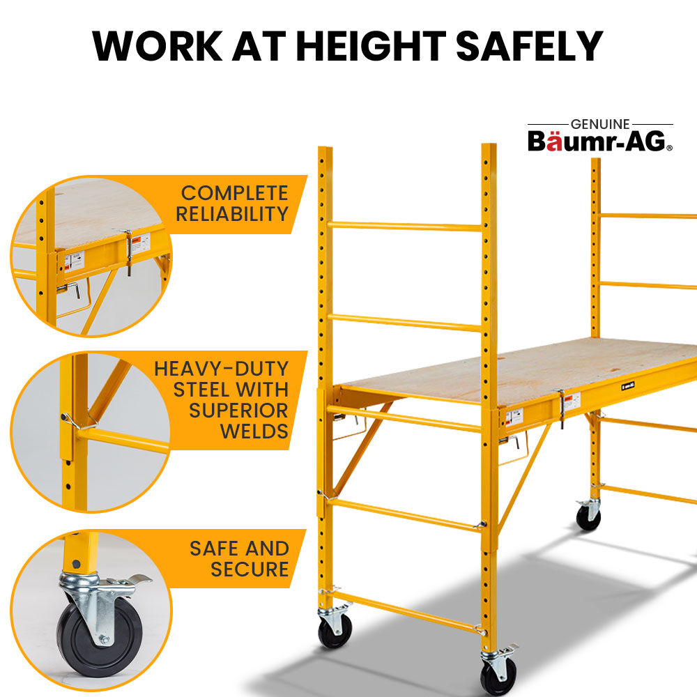 Baumr-AG 450kg Mobile Scaffold High Work Platform Scaffolding Portable V219-LDRSCFBMRAA18