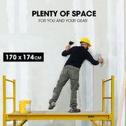 Baumr-AG Adjustable Mobile Scaffolding, 450kg Capacity, with Trapdoor Hatch V219-LDRSCFBMRAH18