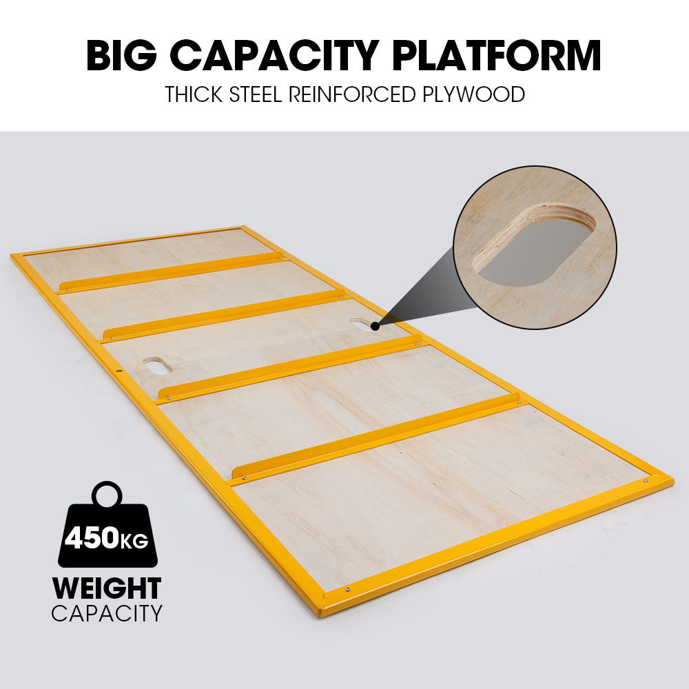 Baumr-AG Adjustable Mobile Scaffolding, 450kg Capacity, with Trapdoor Hatch V219-LDRSCFBMRAH18
