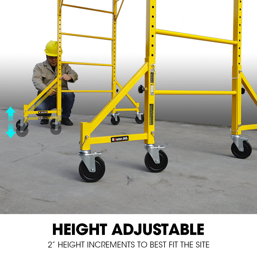 Baumr-AG Outrigger Wheel Set for Adjustable Mobile Scaffolding, 4pc V219-LDRSCFBMRAOTG