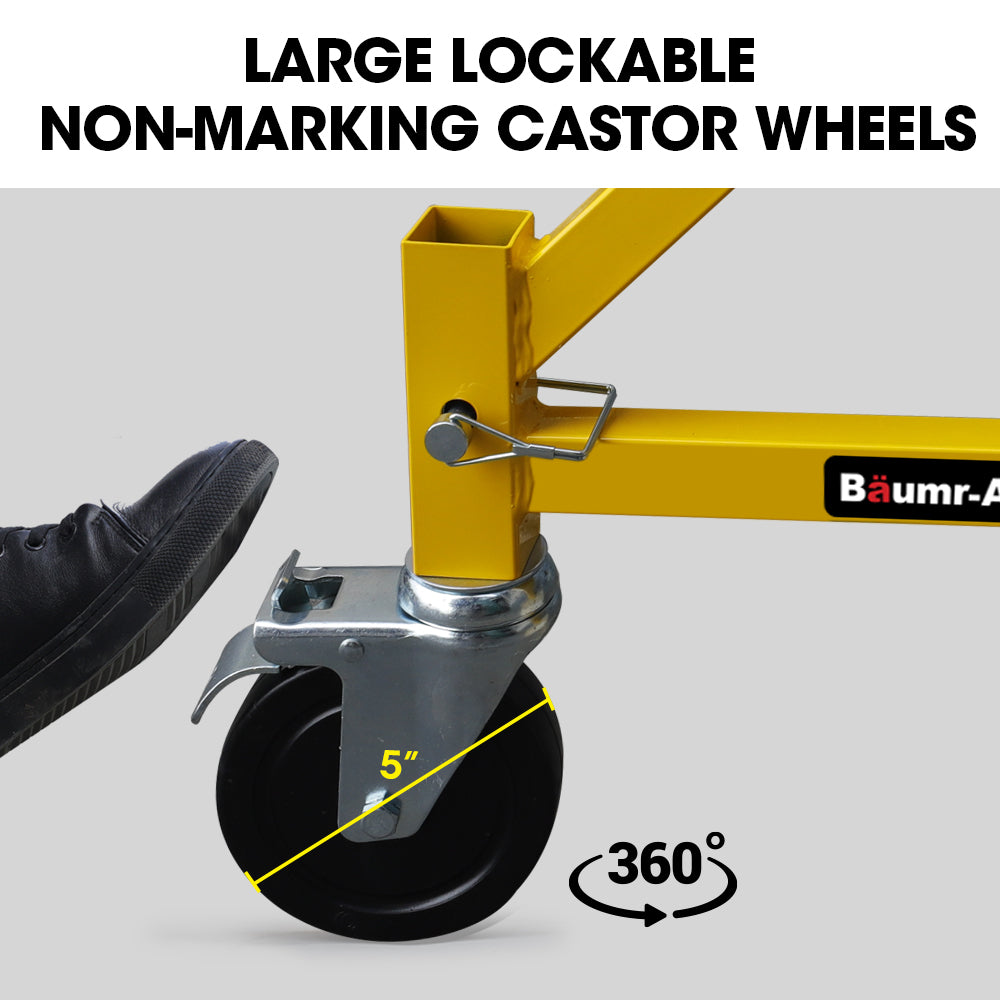 Baumr-AG Outrigger Wheel Set for Adjustable Mobile Scaffolding, 4pc V219-LDRSCFBMRAOTG