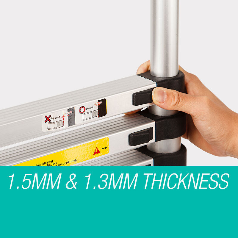 Bullet 2m Telescopic Aluminium Ladder Alloy Extension Extendable Steps V219-LDRTELBULA20S