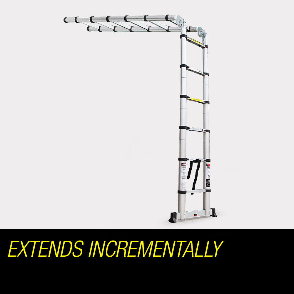 Bullet 3.8m Multipurpose Telescopic Folding Ladder Aluminium Alloy Extension V219-LDRTELBULA38A