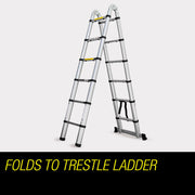 Bullet 3.8m Multipurpose Telescopic Folding Ladder Aluminium Alloy Extension V219-LDRTELBULA38A