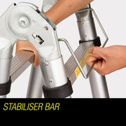 Bullet 3.8m Multipurpose Telescopic Folding Ladder Aluminium Alloy Extension V219-LDRTELBULA38A