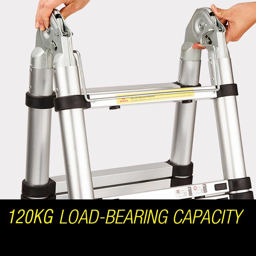 Bullet 3.8m Multipurpose Telescopic Folding Ladder Aluminium Alloy Extension V219-LDRTELBULA38A
