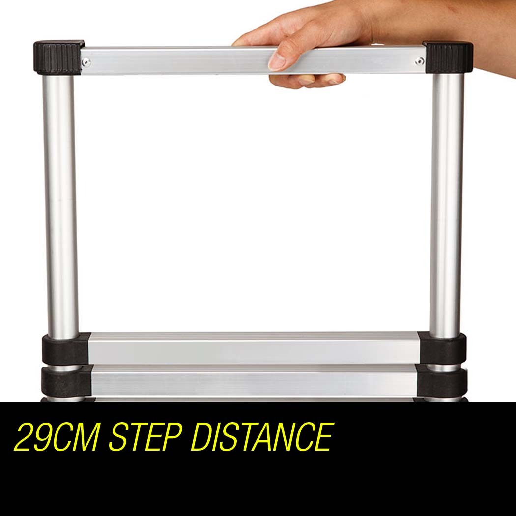 Bullet 3.8m Telescopic Aluminium Ladder Alloy Extension Extendable Steps Multi Portable V219-LDRTELBULA38S