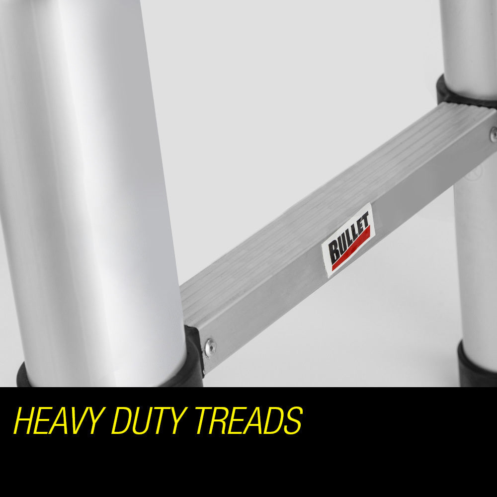 Bullet 3.8m Telescopic Aluminium Ladder Alloy Extension Extendable Steps Multi Portable V219-LDRTELBULA38S