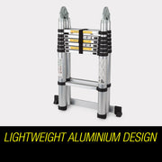 Bullet 4.4m Multipurpose Aluminium Telescopic Folding Ladder Alloy Extension Steps V219-LDRTELBULA44A