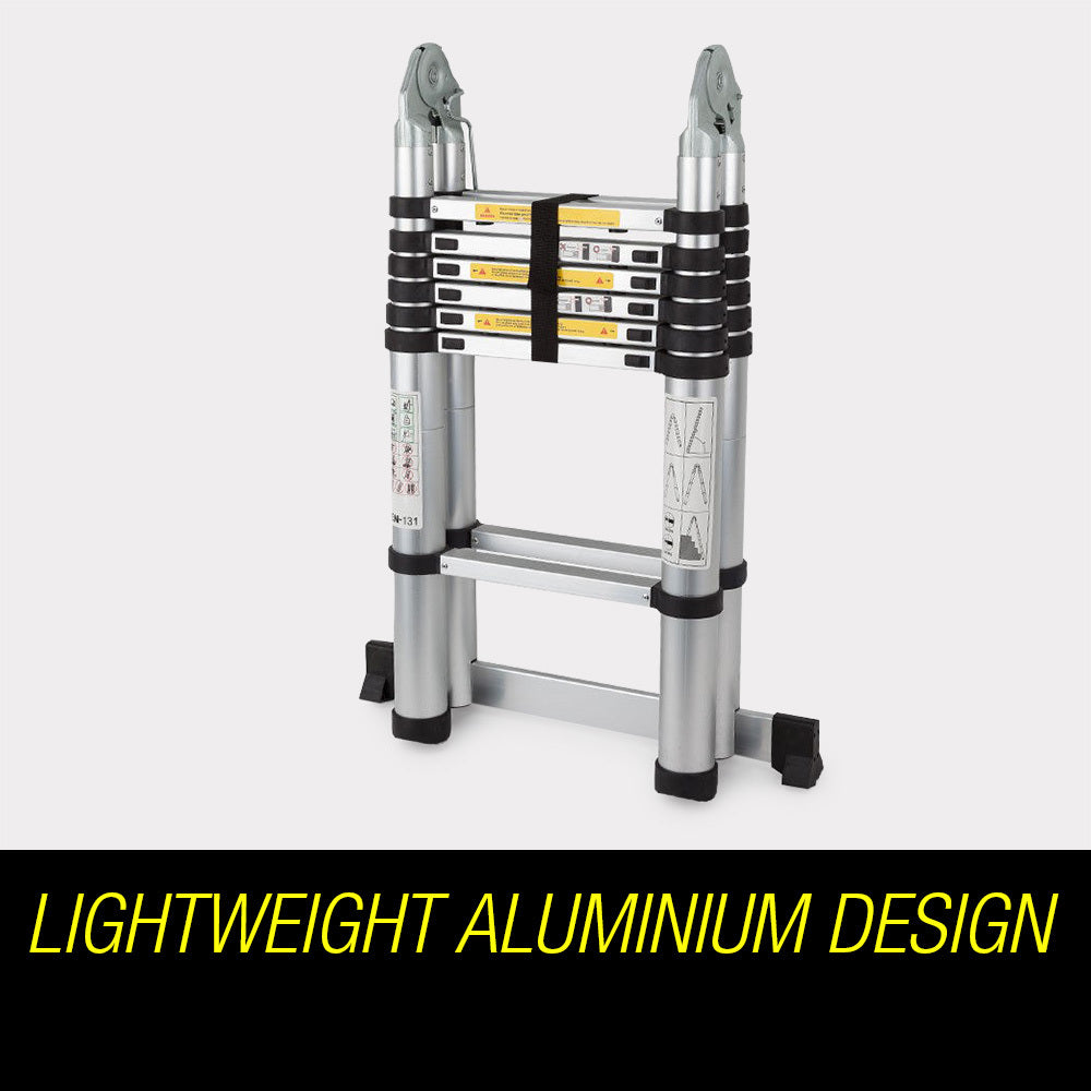 Bullet 4.4m Multipurpose Aluminium Telescopic Folding Ladder Alloy Extension Steps V219-LDRTELBULA44A