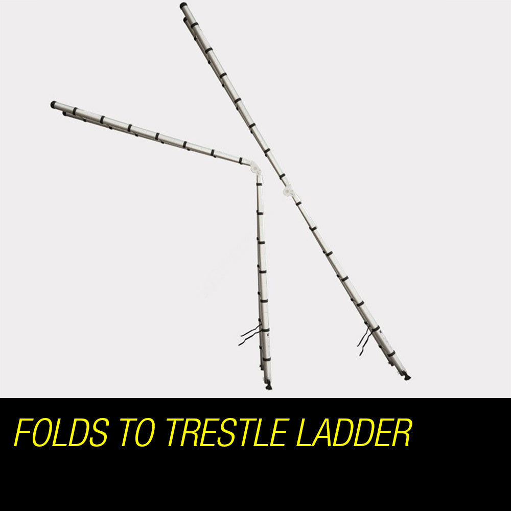Bullet 4.4m Multipurpose Aluminium Telescopic Folding Ladder Alloy Extension Steps V219-LDRTELBULA44A