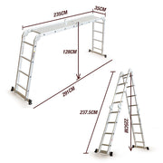 BULLET Pro 4.7m Multi-Purpose Ladder Aluminium Extension Folding Adjustable Step V219-LDRTELBULA47M