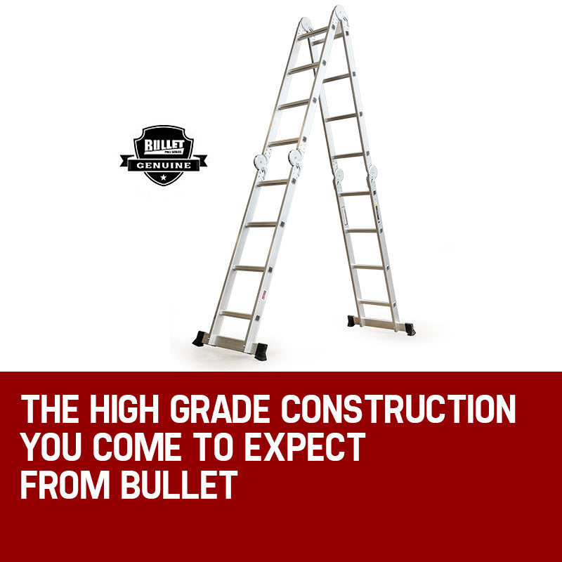 BULLET Pro 4.7m Multi-Purpose Ladder Aluminium Extension Folding Adjustable Step V219-LDRTELBULA47M