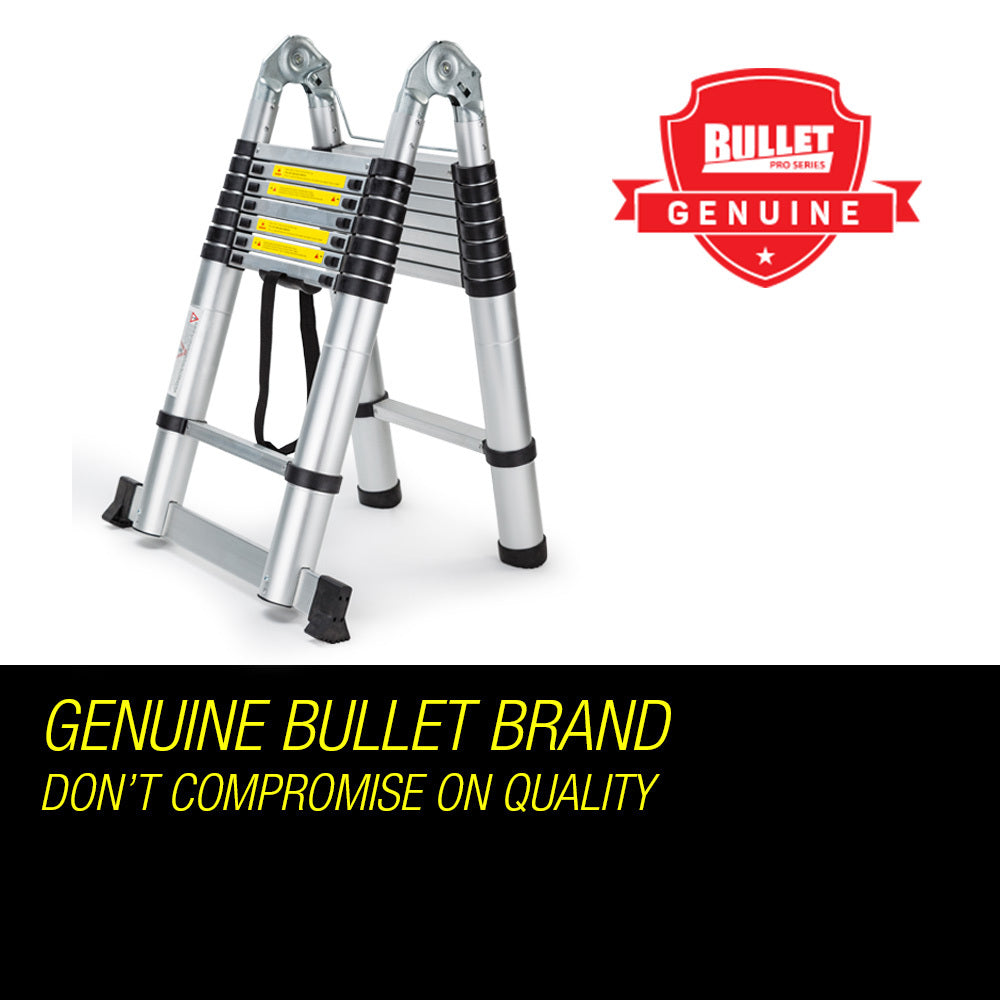 Bullet 5m Telescopic Aluminium Multipurpose Ladder Extension Alloy Step V219-LDRTELBULA50A
