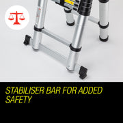 Bullet 5m Telescopic Aluminium Multipurpose Ladder Extension Alloy Step V219-LDRTELBULA50A
