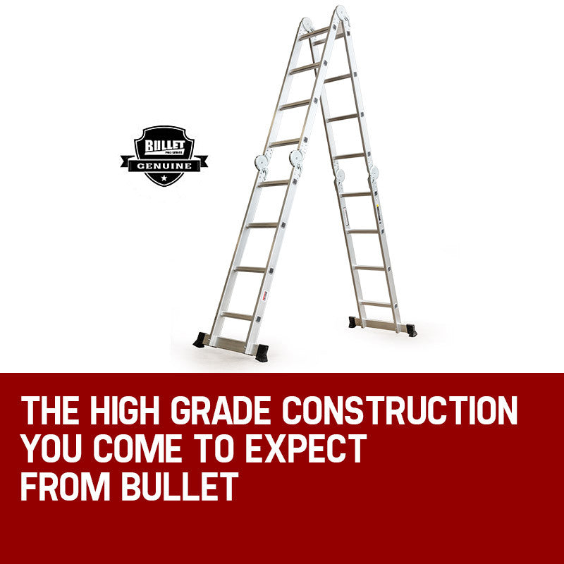 Bullet 5.8m Multipurpose Ladder Aluminium Extension Folding Adjustable Step V219-LDRTELBULA58M