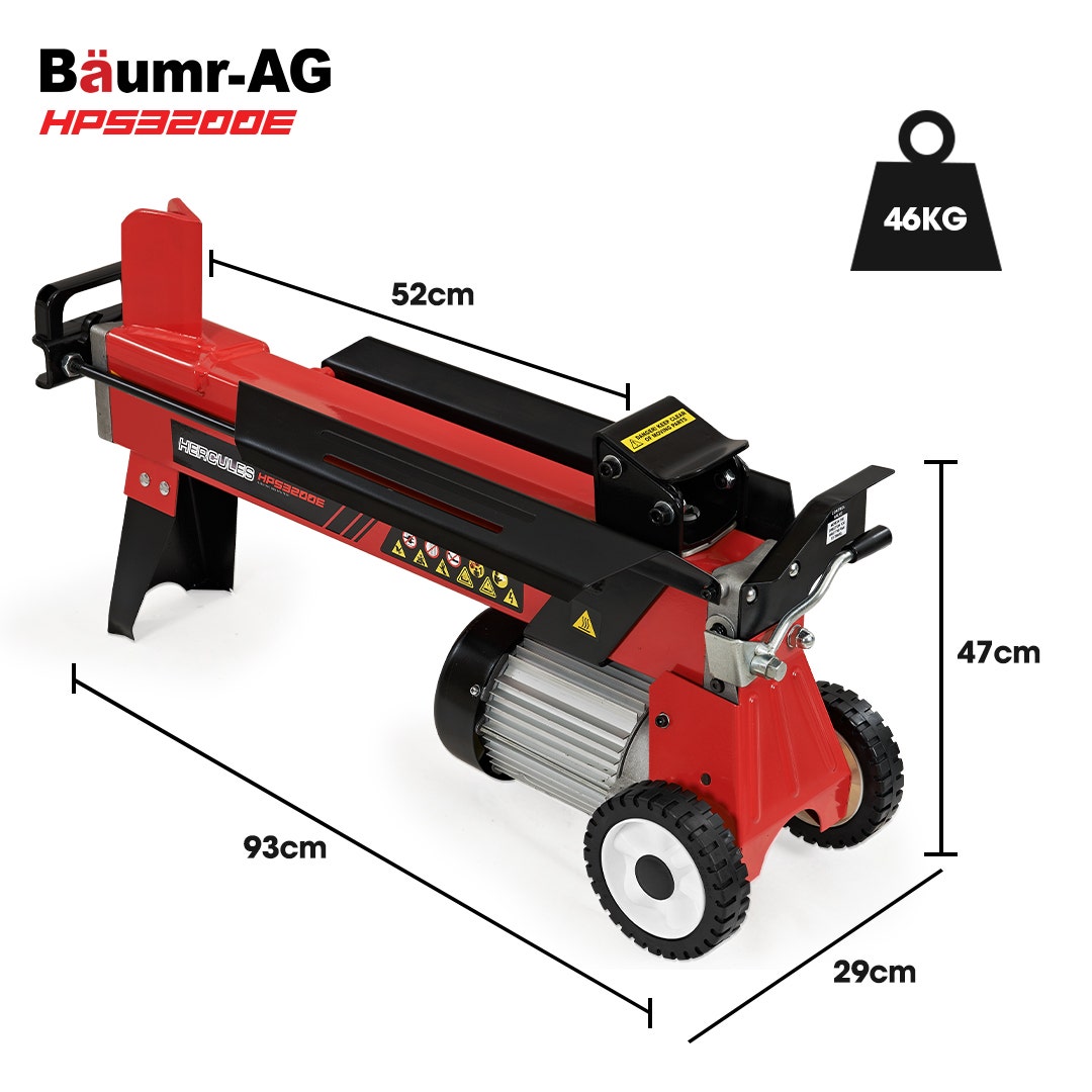 Baumr-AG 9 Ton Electric Log Splitter 9T Wood Cutter Hydraulic Fire Wood Block Axe Small Machine V219-LGSELEBMRA3M2
