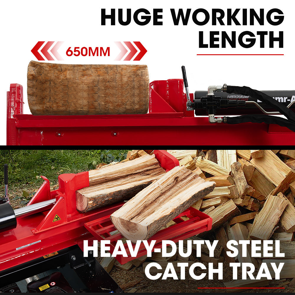 Baumr-AG 40 Tonne Petrol Hydraulic Horizontal and Vertical Towed Wood Log Splitter - HPS700 V219-LGSPTRBM7C0A