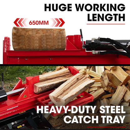 Baumr-AG 40 Tonne Petrol Hydraulic Horizontal and Vertical Towed Wood Log Splitter - HPS700 V219-LGSPTRBM7C0A