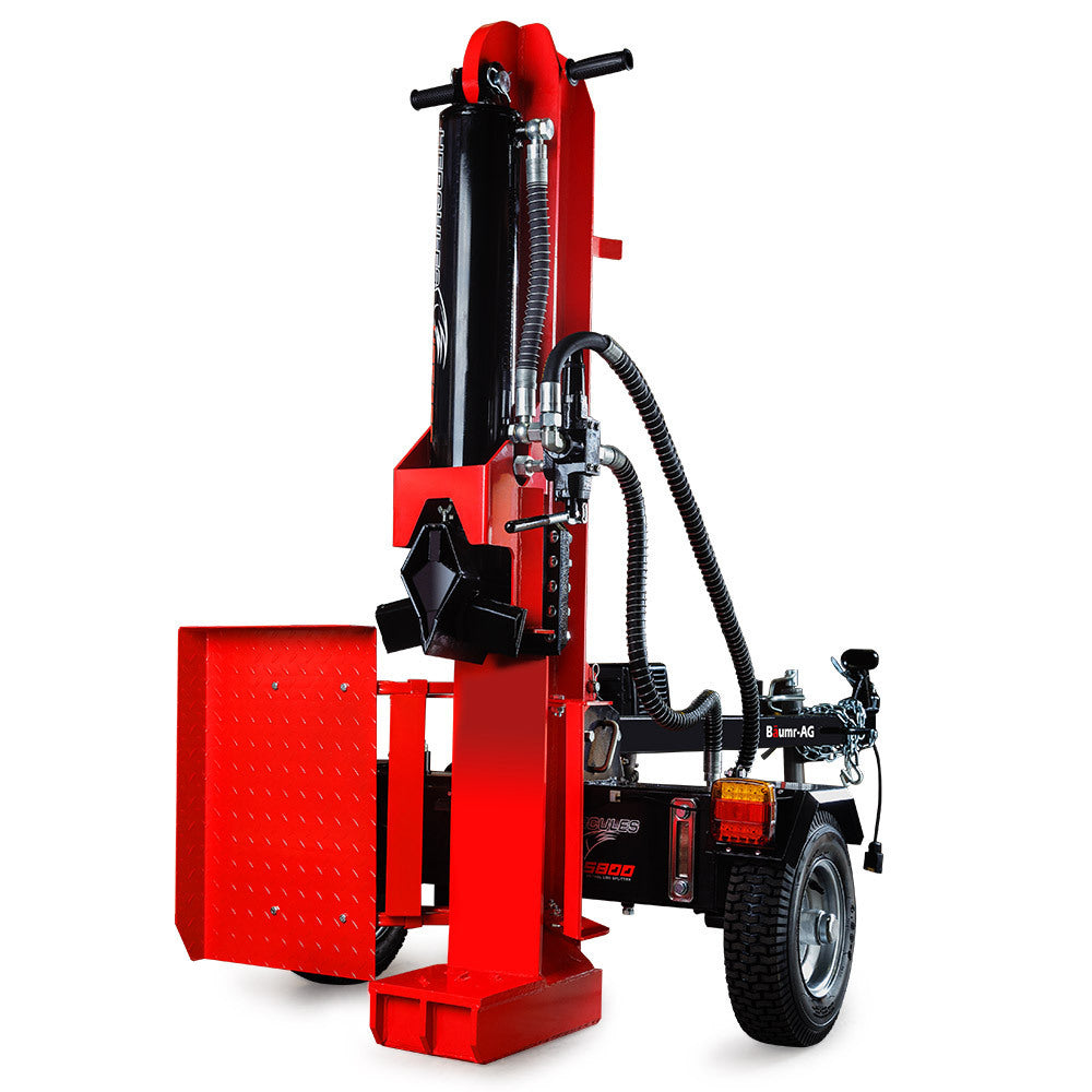 Baumr-AG 65 Tonne Petrol Hydraulic Wood Horizontal and Vertical Towed Log Splitter with Detachable 4-Way V219-LGSPTRBM8P0B