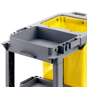AUCH Janitor Cleaning Trolley, Housekeeping Cart, 3 Shelves, Tool Storage Clamp, Wet Sign Hook, Quiet Wheels, V219-MATJANAC09YB