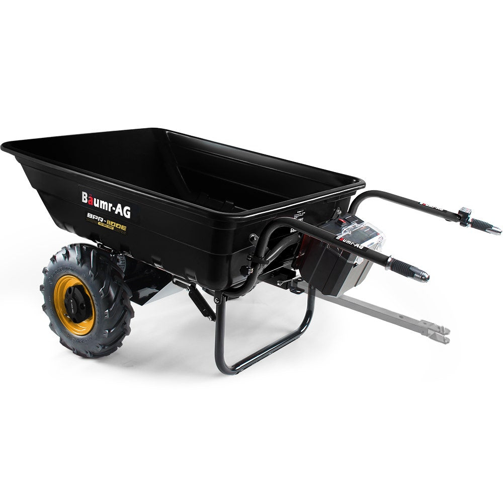 BAUMR-AG 40V Li-ion Powered 300KG / 300L Wheelbarrow, ATV Tow Bar, Deep V-tread Tyre, 2 Wheel Direct Drive V219-MATPBRBM1M1A