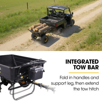 BAUMR-AG 40V Li-ion Powered 300KG / 300L Wheelbarrow, ATV Tow Bar, Deep V-tread Tyre, 2 Wheel Direct Drive V219-MATPBRBM1M1A