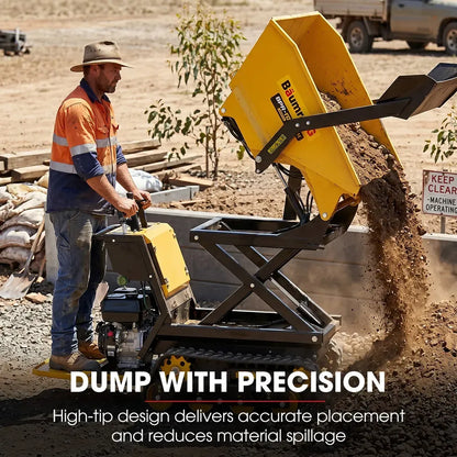 BAUMR-AG Tracked High Lifting/Tipping Power Barrow, 500kg Load Capacity, Hydrostatic, 9hp Engine V219-MATPBRBM9CHA