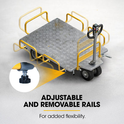 BAUMR-AG 40V Li-ion 400kg Electric Powered Platform Trolley, Adjustable Tray, Utility Cart Trolley for V219-MATPTLBM1M2A