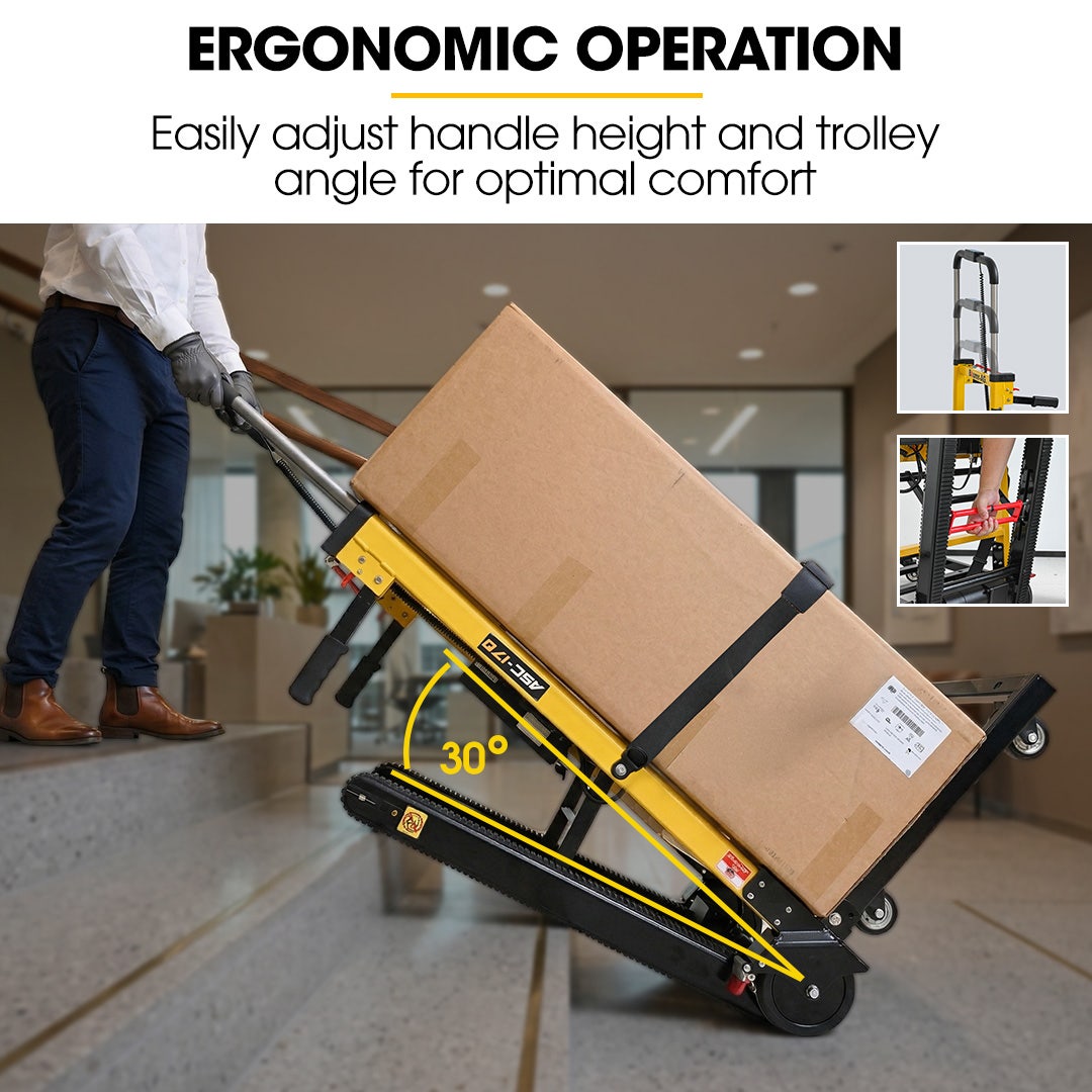 BAUMR-AG Electric Stair Climbing Hand Truck 159kg Load, Foldable Motorised Dolly Cart for Moving Furniture V219-MATSTCBM1CYA