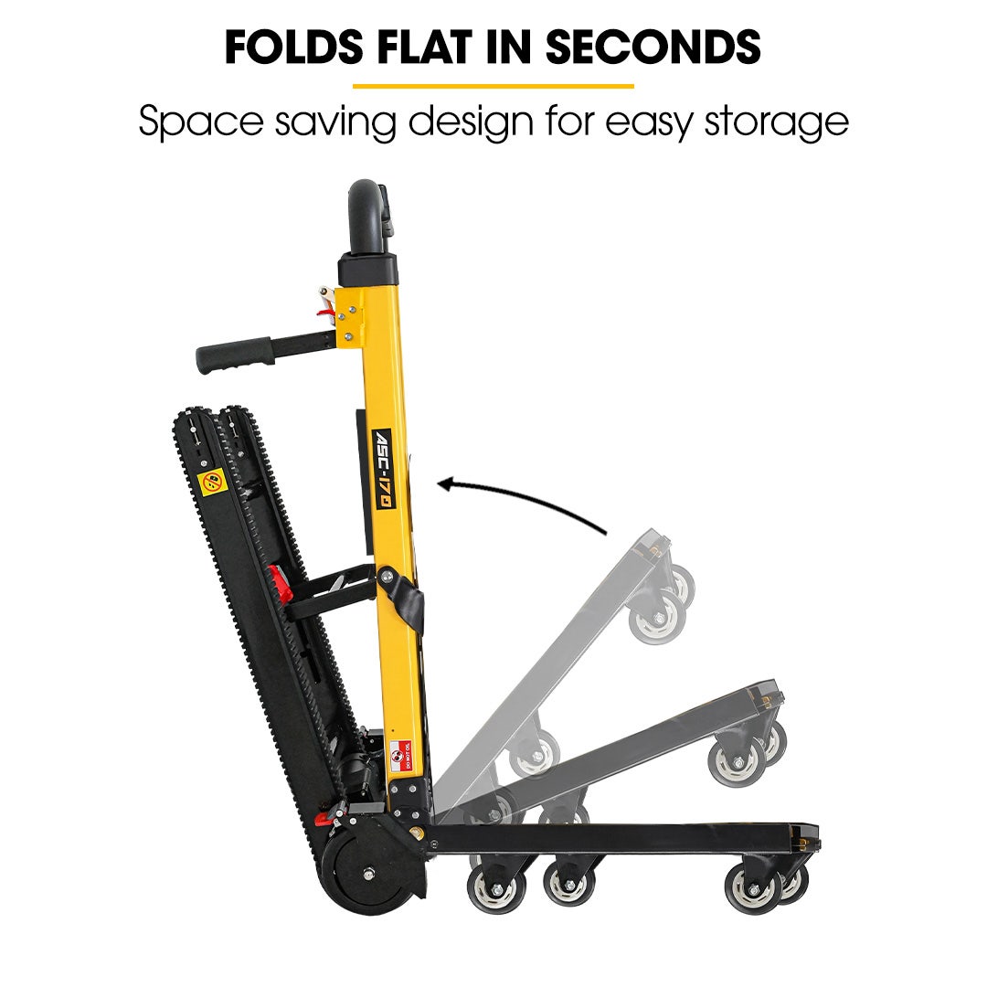 BAUMR-AG Electric Stair Climbing Hand Truck 159kg Load, Foldable Motorised Dolly Cart for Moving Furniture V219-MATSTCBM1CYA