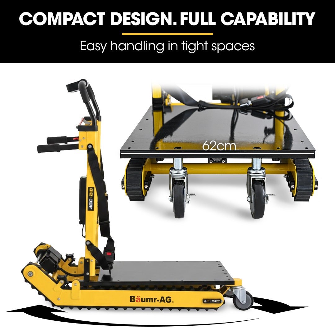 BAUMR-AG Heavy Duty 400W Electric Stair Climbing Hand Truck 210kg Load, Adjustable Tilt, Foldable Motorised V219-MATSTCBM4CYA
