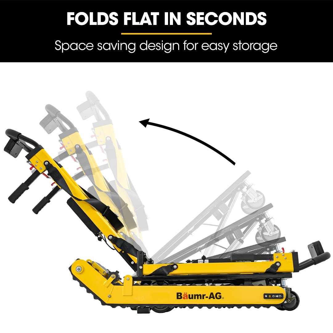 BAUMR-AG Heavy Duty 400W Electric Stair Climbing Hand Truck 210kg Load, Adjustable Tilt, Foldable Motorised V219-MATSTCBM4CYA