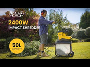 MICHIGAN 2400W Electric Crushing Impact Shredder, Quiet High Torque Garden Mulcher Chipper, Shreds Palm Fronds V219-MCGSLG00A