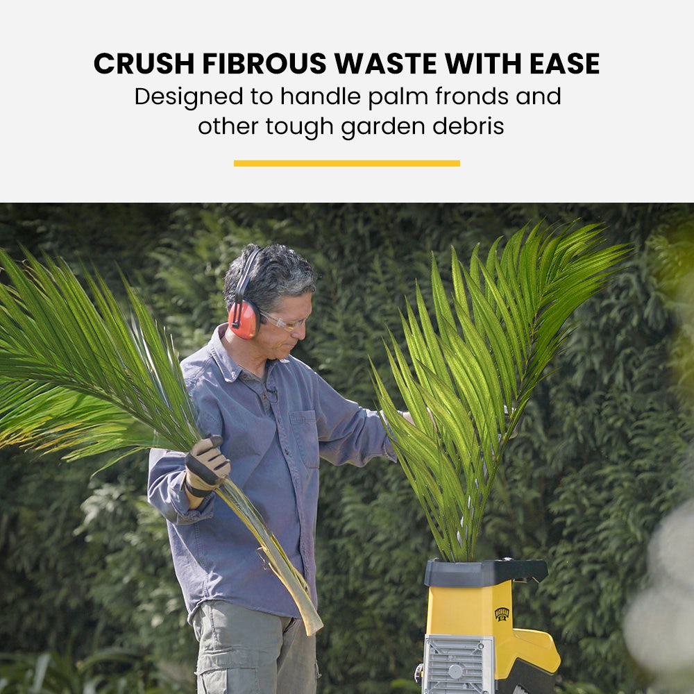 MICHIGAN 2400W Electric Crushing Impact Shredder, Quiet High Torque Garden Mulcher Chipper, Shreds Palm Fronds V219-MCGSLG00A